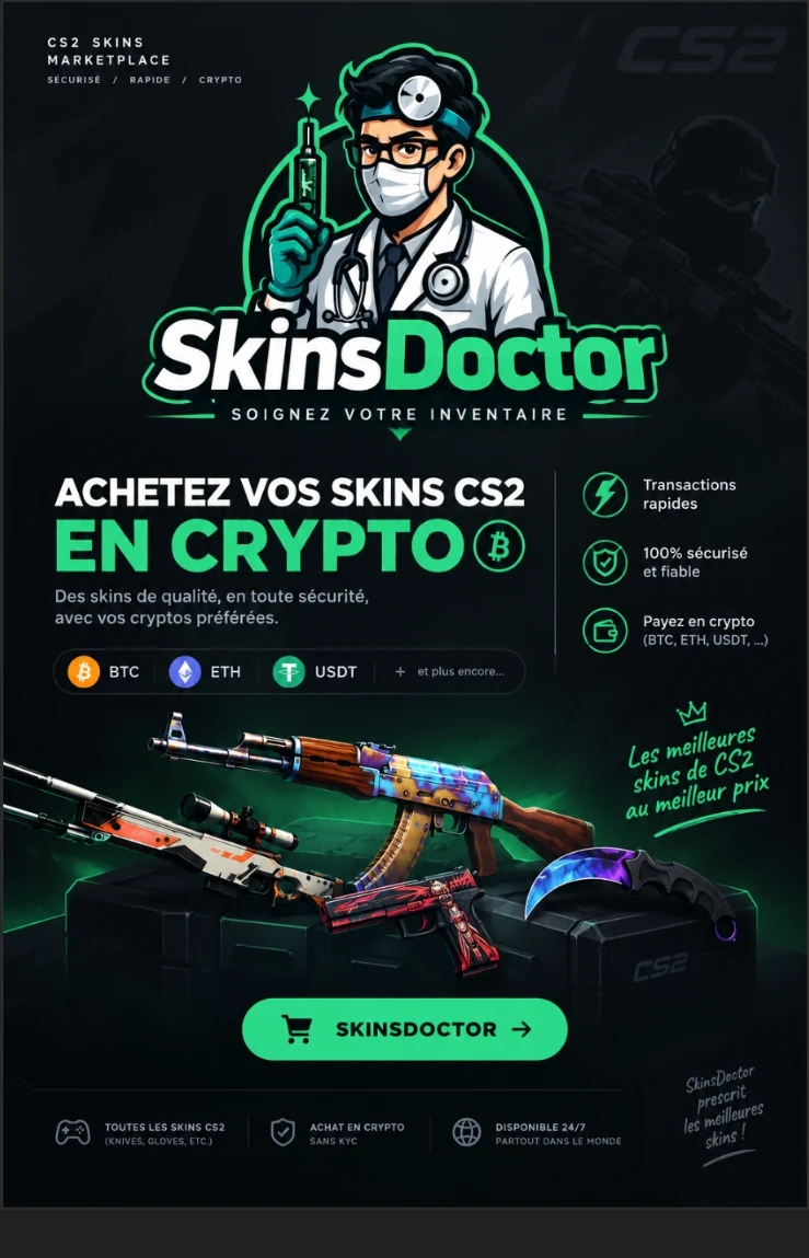 SkinDoctor — flyer CS2 skins en crypto